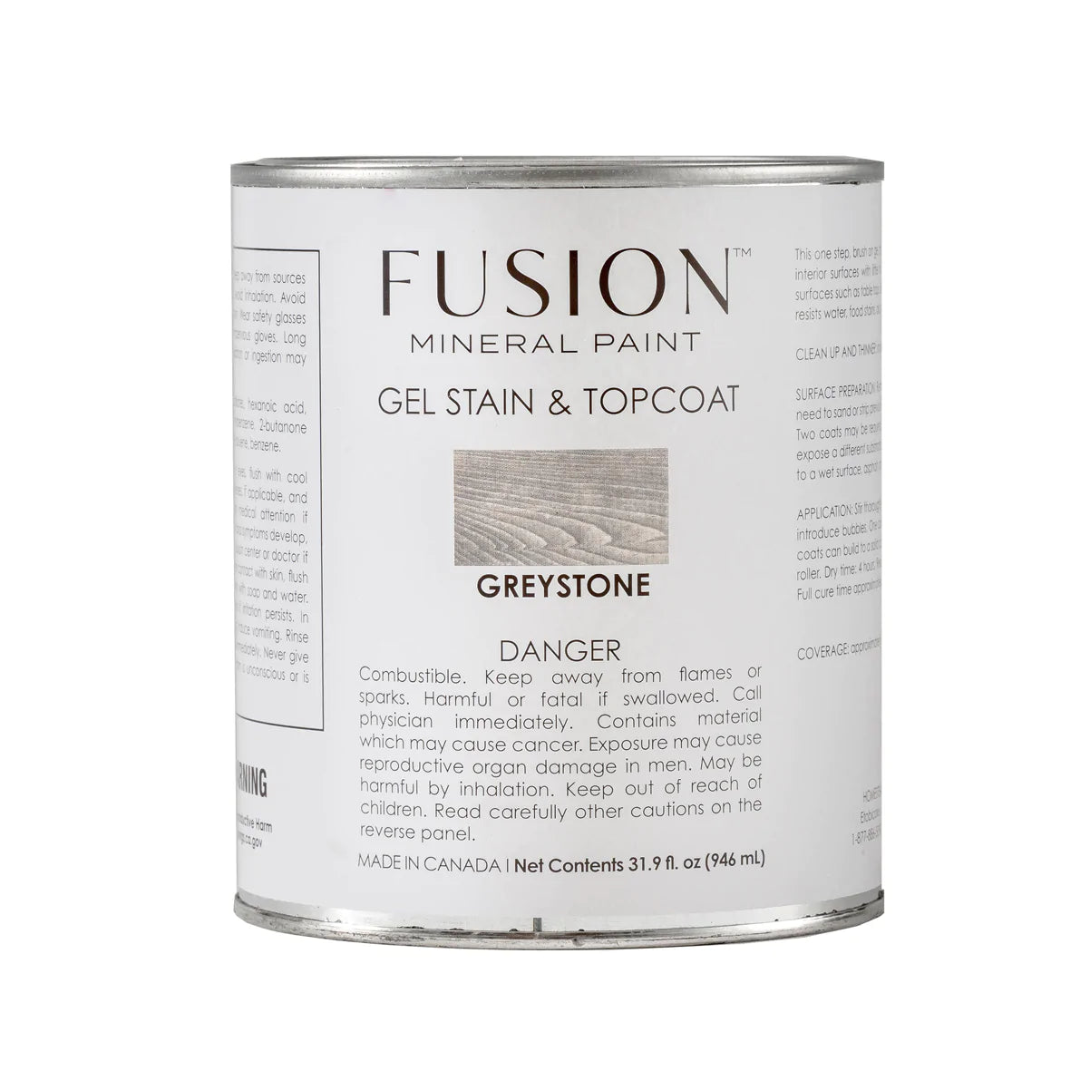 Fusion Gel Stain and Top Coat Greystone 1 Quart
