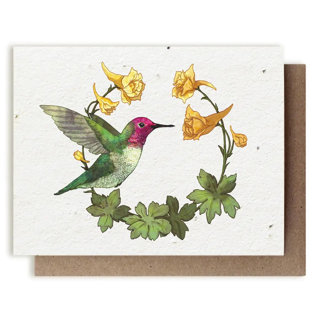 Hummingbird Plantable Herb Seed Card