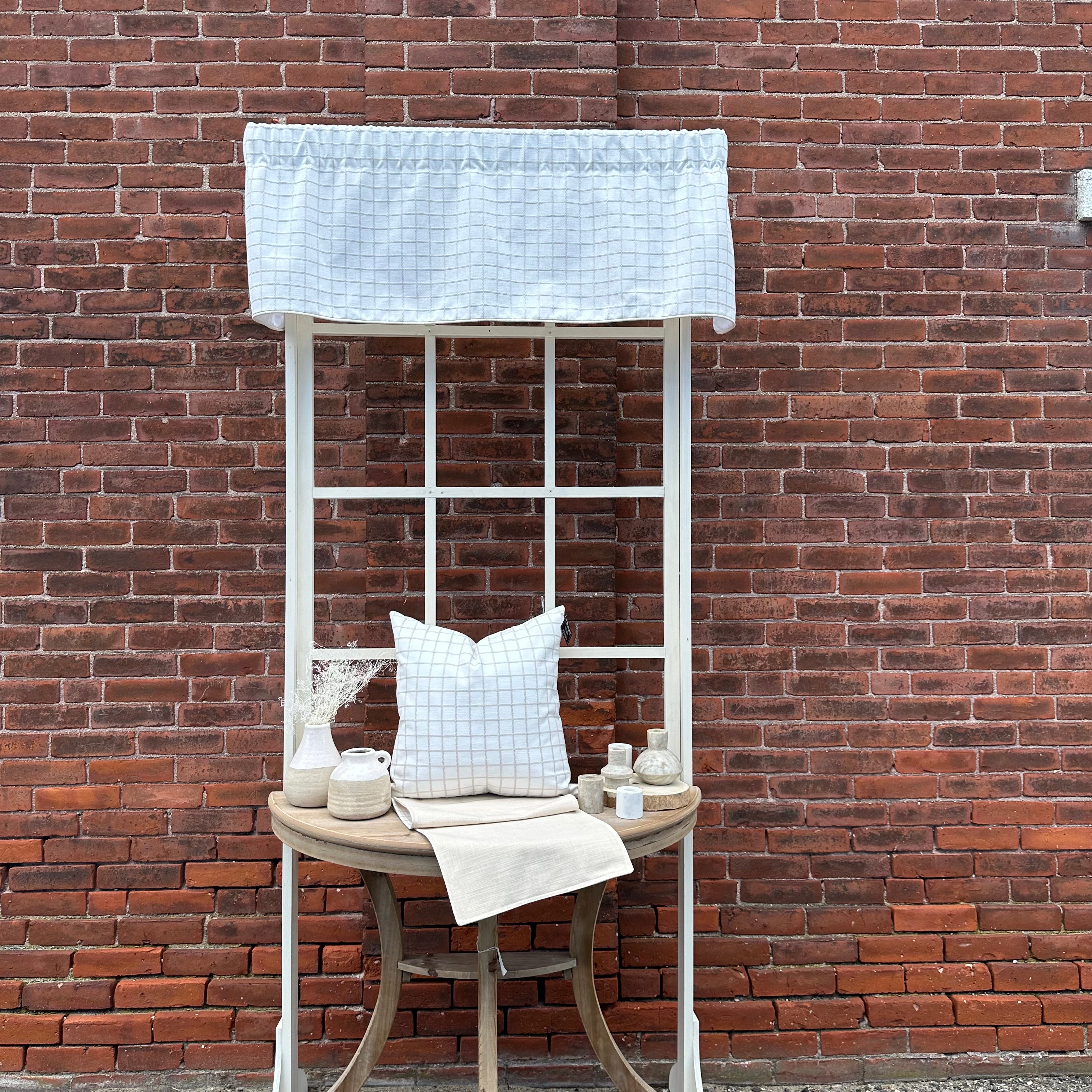 Neutral Ground White Tailored Valance