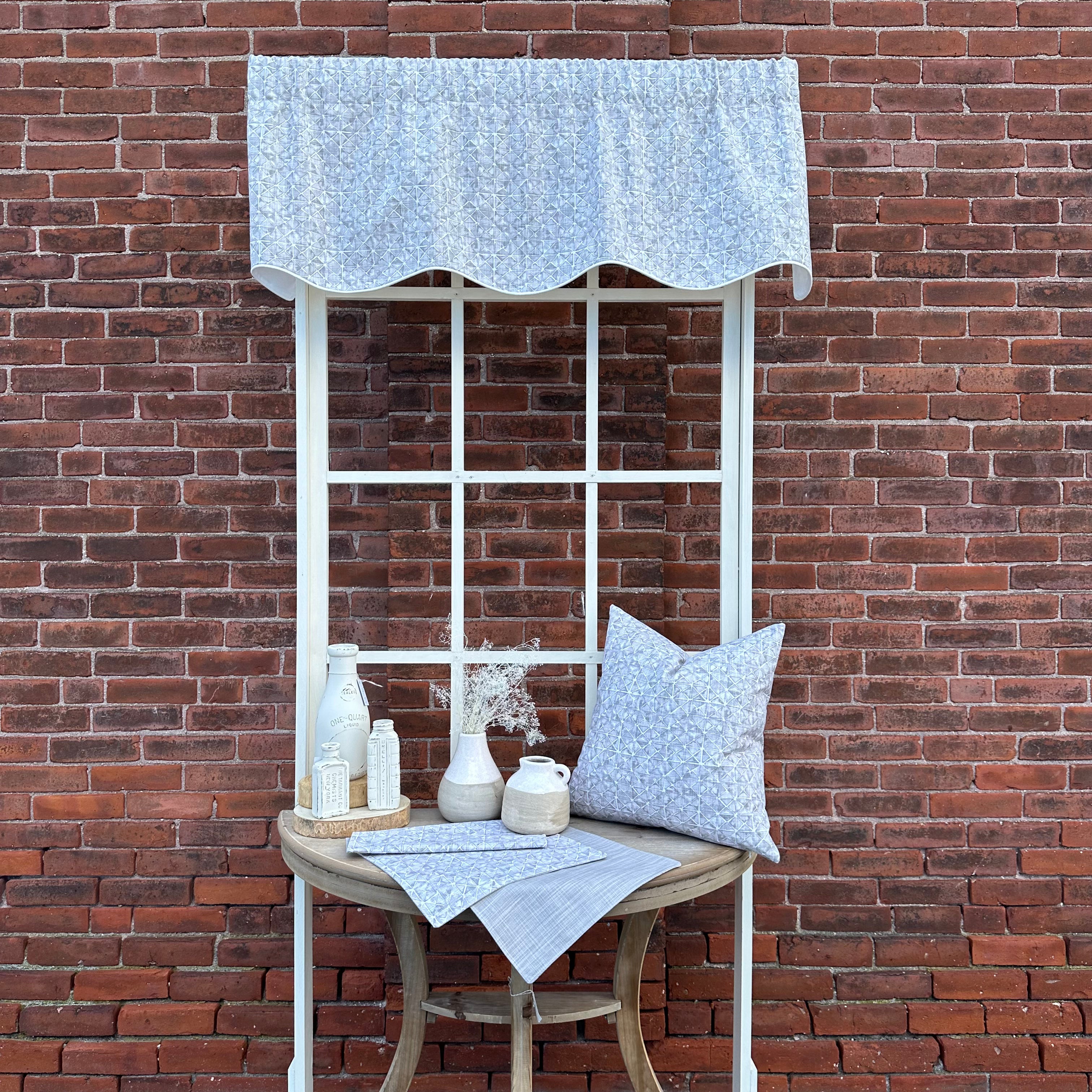 Shibori Triangle Stormy Scallop Valance