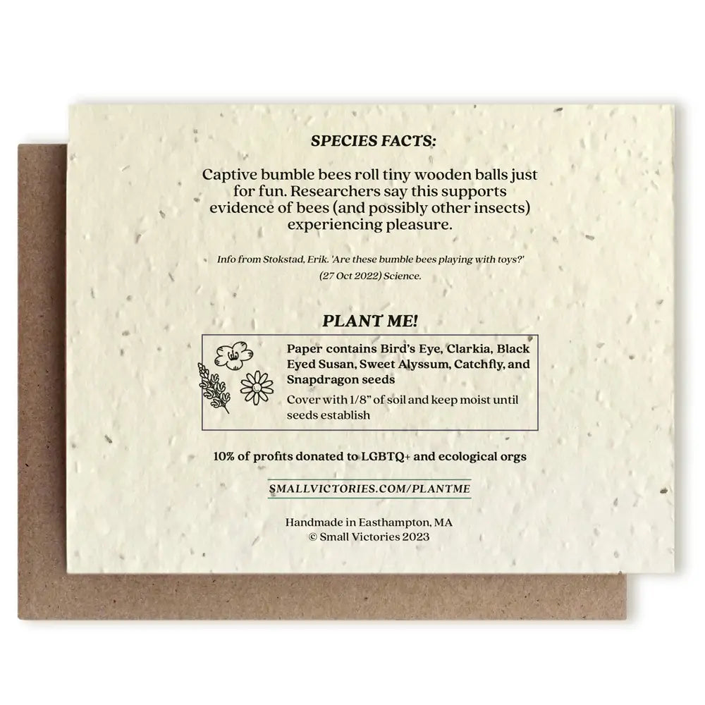 Bumble Bee Plantable Wildflower Seed Card
