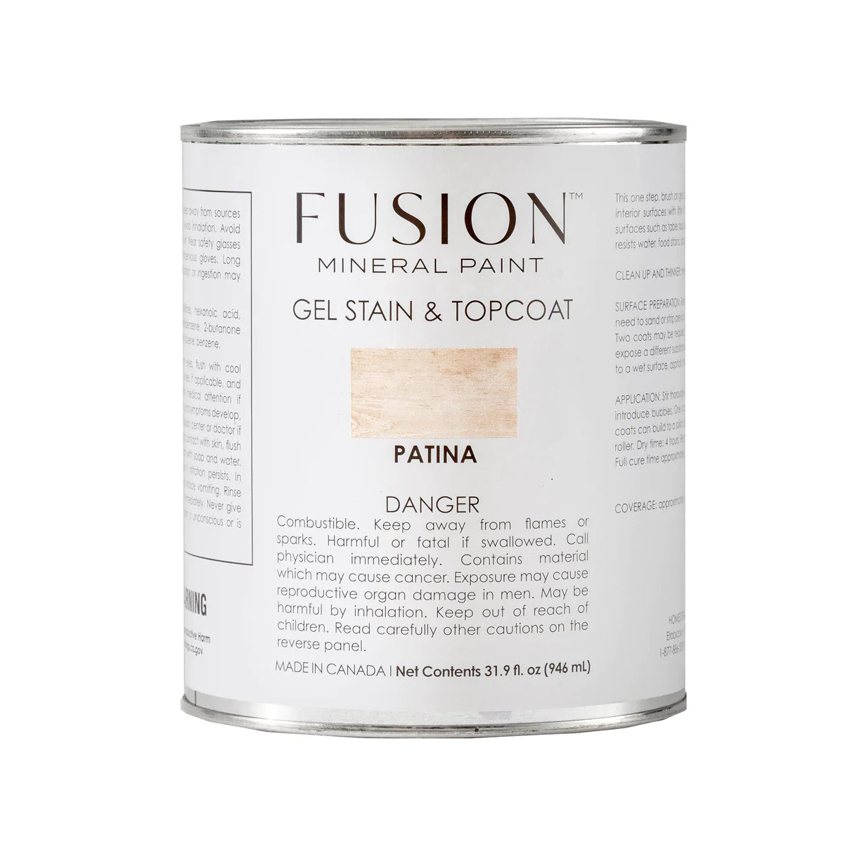 Fusion Gel Stain and Top Coat Patina 1 Quart
