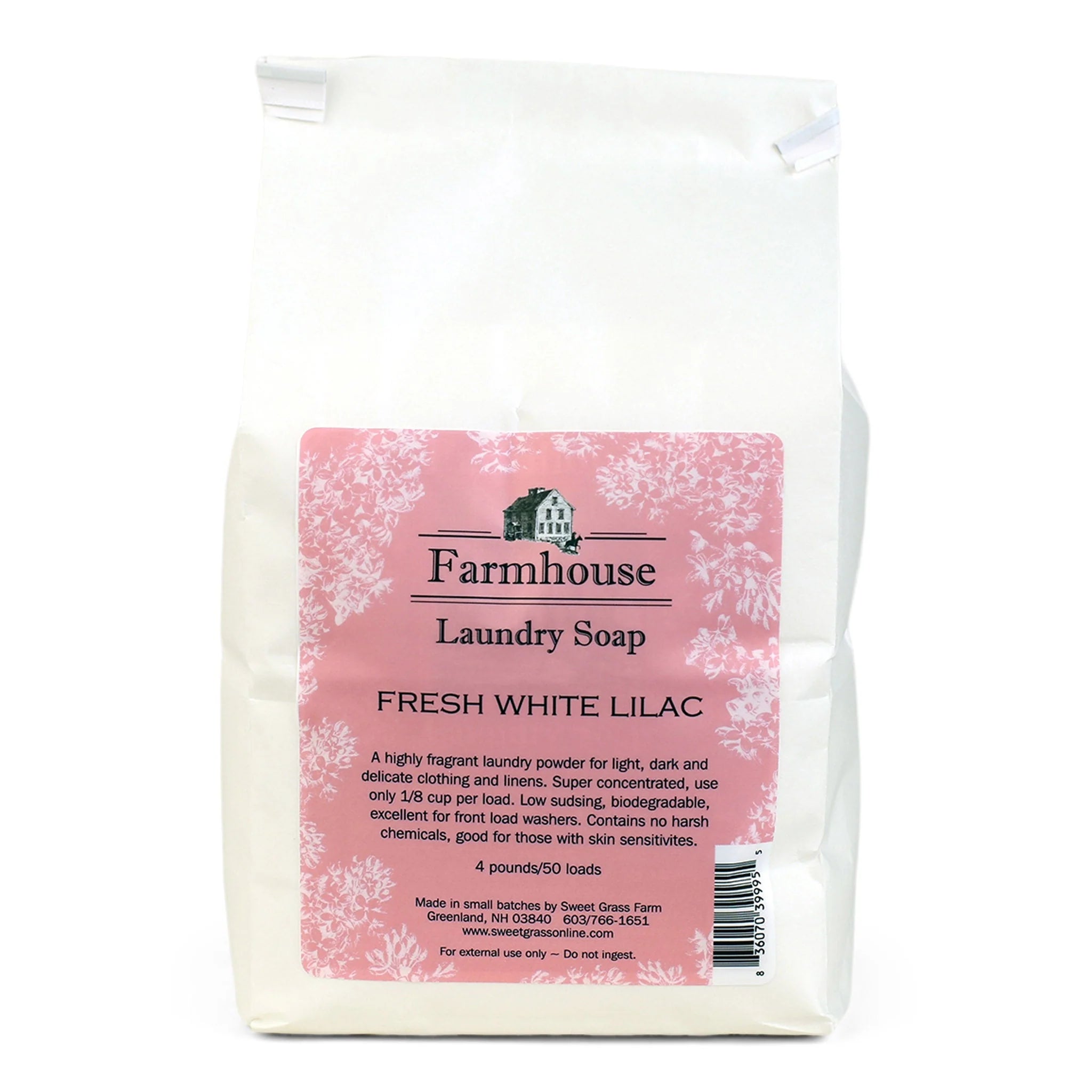 Sweet Grass Farm Powdered Laundry Detergent (4 lb) - Fresh White Lilac